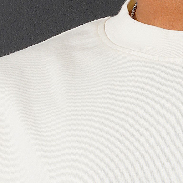 Men’s Oversized Drop Shoulder Solid Off White T Shirt – Premium Cotton - Image 3