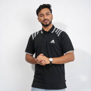Adidas Black Polo T Shirt Cotton for Men