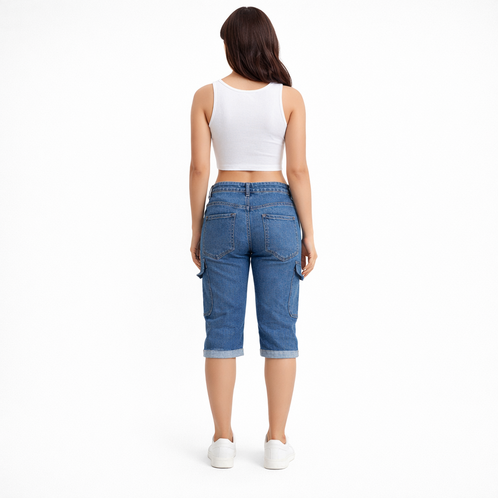 Premium Women’s Denim 3 Quarter Pants - Image 2